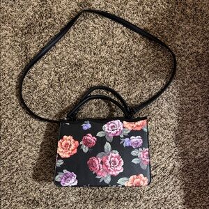 Floral Black Handbag